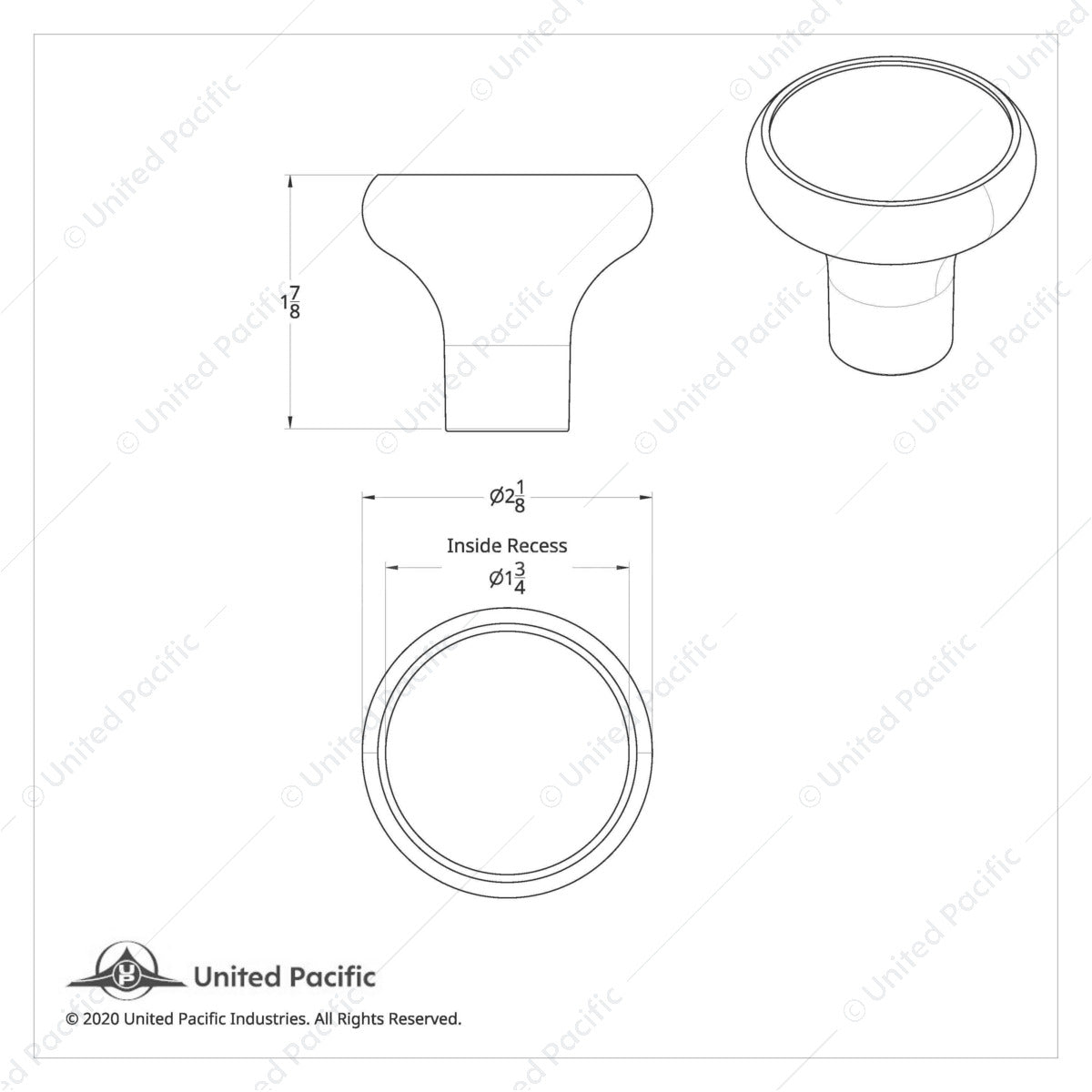 Pearl White Deluxe Aluminum Screw-On Air Valve Knob With Stainless "Trailer" Plaque