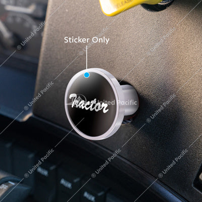 "Tractor" Glossy Air Valve Knob Sticker - Glossy Black