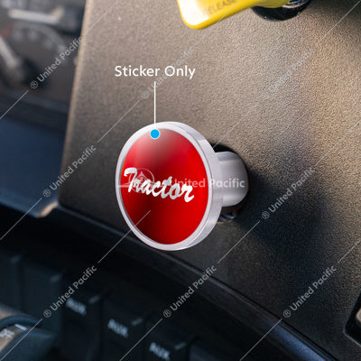 Red Glossy Sticker  "Tractor"