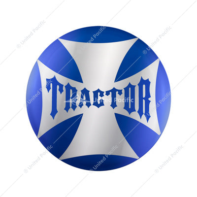 "Tractor" Maltese Cross Air Valve Knob Candy Color Sticker -Indigo Blue