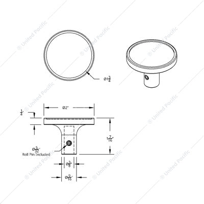 "Emergency" Short Air Valve Knob - Sliver Aluminum Sticker