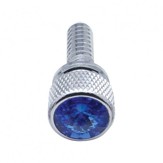 1/4"-20 Knurled Head Dash Screw for Peterbilt - Blue Crystal (14-Pack)