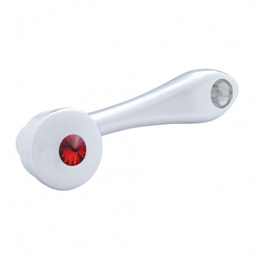 Chrome Die-Cast Window Crank With 3/8” Square Adapter - Red Crystal