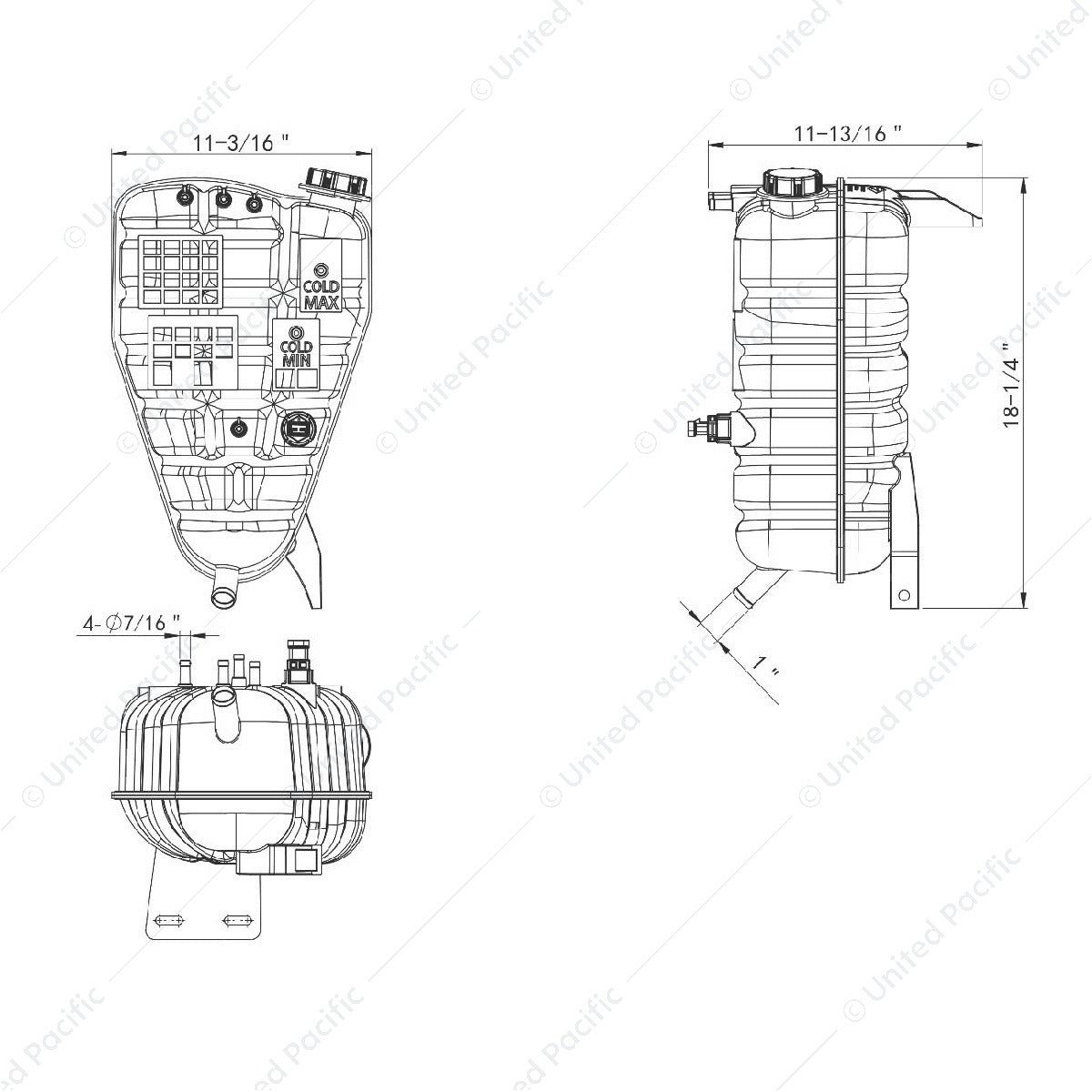Coolant Reservoir For 2008-2018 International Prostar With Cummins ISX