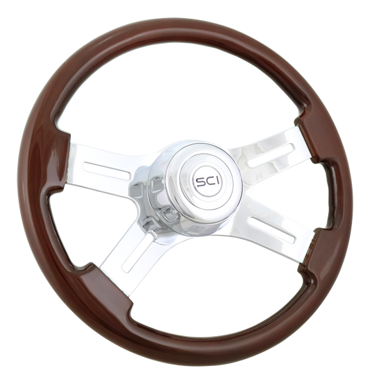 Steering Creations 4-Spoke 16" Classic Mahogany Steering Wheel