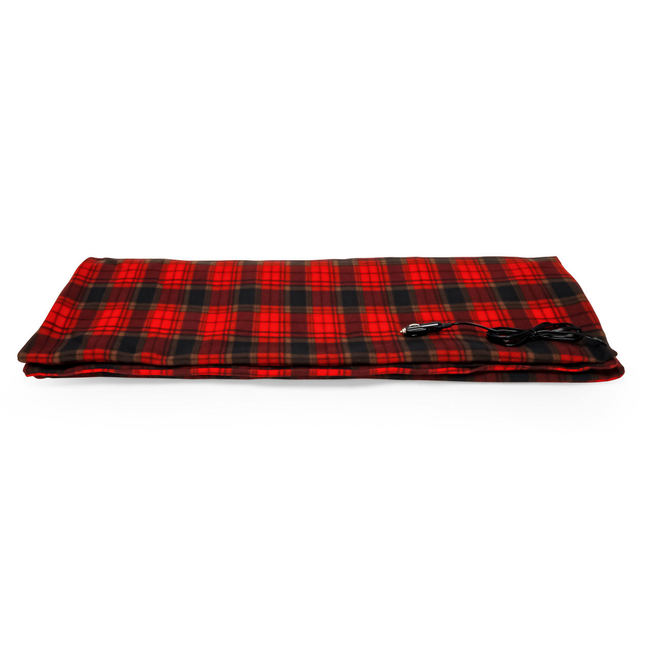 Heated Blanket, 12V - 59"x43", Red/Black Plaid