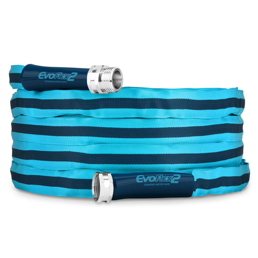 EvoFlex2 25' RV Drinking Water Hose with 5/8" Inner Diameter - Blue