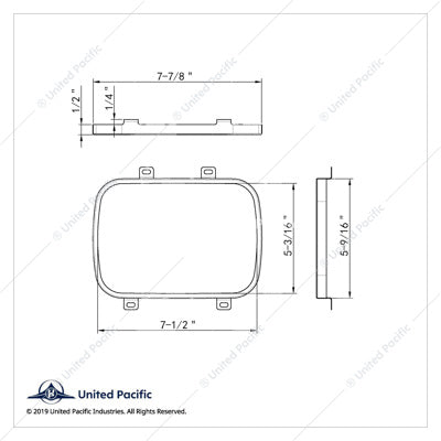 5" x 7" Stainless Steel Headlight Retaining Ring