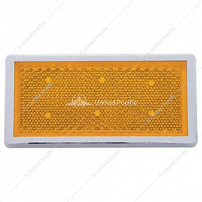 Rectangular Quick Mount Reflector with Chrome Bezel - Amber