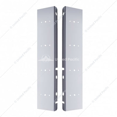 PETERBILT STAINLESS FRONT AIR CLEANER BRACKETS ONLY - 4 LIGHT CUTOUTS EACH (PAIR)
