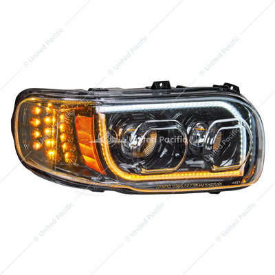 HIGH POWER LED "BLACKOUT" HEADLIGHT WITH 16 LED TURN & 57 LED BAR FOR 2008-2023 PETERBILT 389- PASSENGER