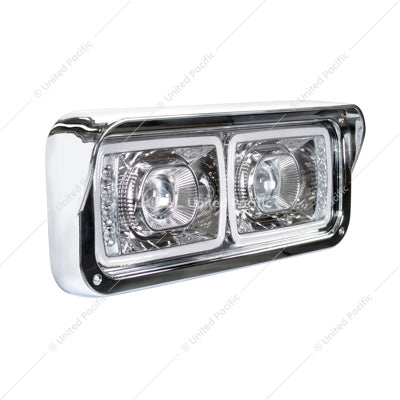 Freightliner / Kenworth/ Peterbilt / Westernstar Passenger Side LED Headlight Assembly - Chrome