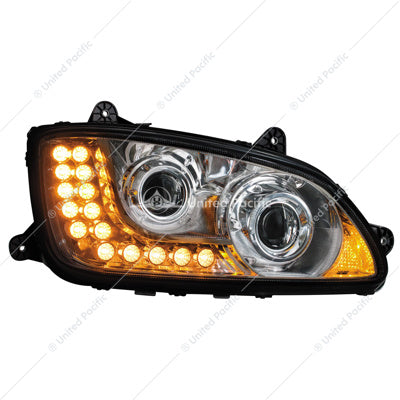 Chrome Projection Headlight Assembly For 2008-2017 Kenworth T660- Passenger