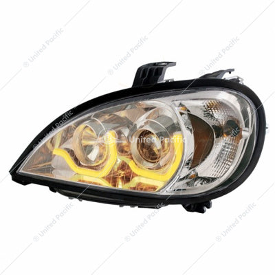 Chrome Projection Headlight with Dual Function Light Bar for 2001-2020 Freightliner Columbia - Driver