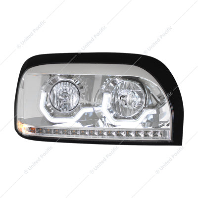 Freightliner Century Chrome Projection Headlight With LED Turn Signal & Light Bar-Passenger