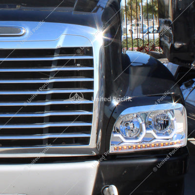 Freightliner Century Chrome Projection Headlight With LED Turn Signal & Light Bar-Passenger