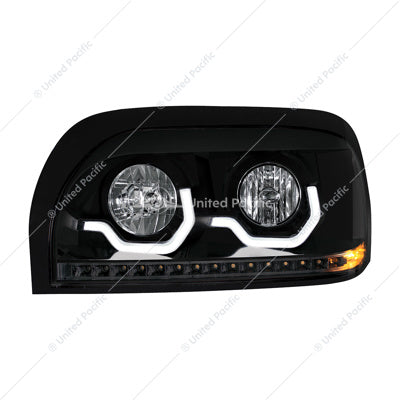 Freightliner Century Blackout Projection Headlight With LED Turn Signal & Light Bar - Driver