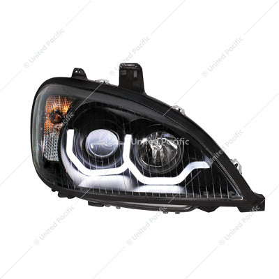 Freightliner Columbia Black Projector Headlight Passenger Side