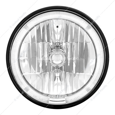 7" Crystal Headlight with Amber LED Halo Ring