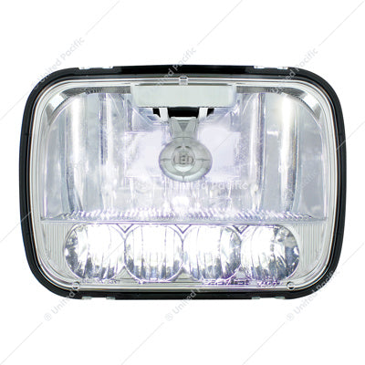 5" X 7" - 5 HIGH POWER LED CRYSTAL HEADLIGHT - HIGH & LOW BEAM