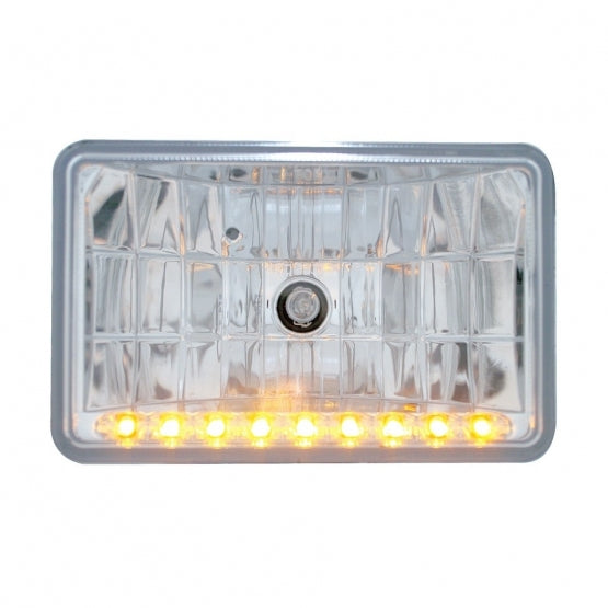 Disc. Ultralit- Crystal Headlight With 9 Amber LED Position Light - Low Beam - 4" X 6" DNO