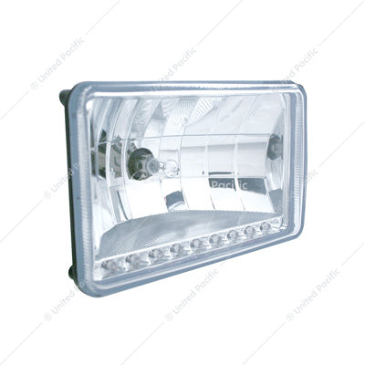Disc. Ultralit- Crystal Headlight With 9 Amber LED Position Light - Low Beam - 4" X 6" DNO