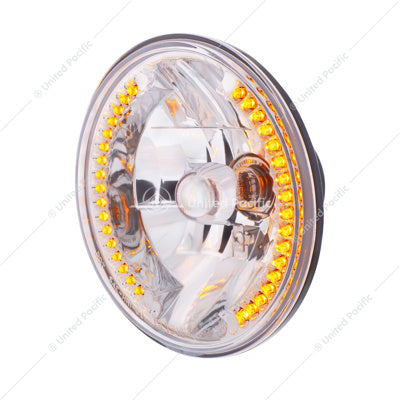 Ultralit-Crystal Headlight With 34 Amber LED Position Light- 7"