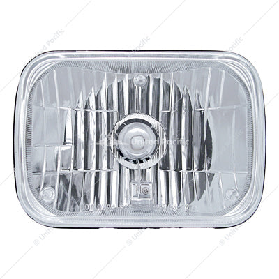 Ultralit- Crystal Rectangular Headlight, Glass Lens 5"X 7"