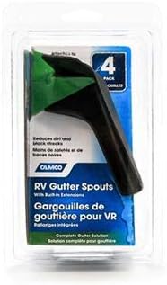 Gutter Spouts Wide/Long with Built-In Extensions (4 Pack) - Black