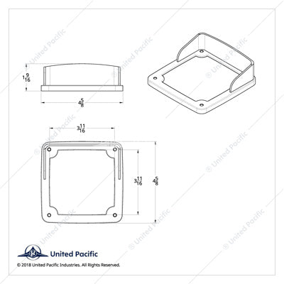 Square Double Face Light Bezel with Visor