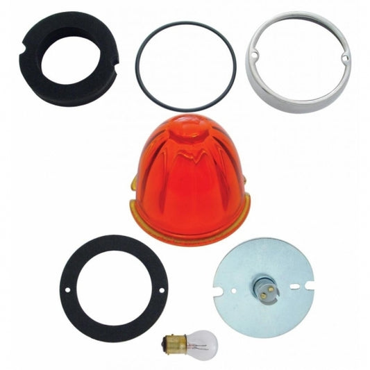 Grakon 1000 Style Cab Light Conversion Kit with Watermelon Glass Lens & 1157 Base - Dark Amber