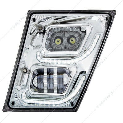 Volvo VN/VNL (2003-2017) Chrome High Power LED Fog Light With LED DRL & Position Light-Driver