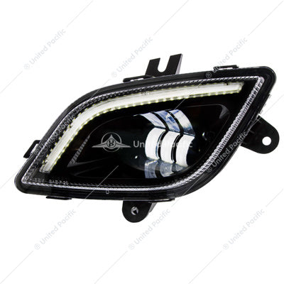 Freightliner-Cascadia Driver's Side 34 LED BLACK FOG LIGHT WITH LED LIGHT BAR