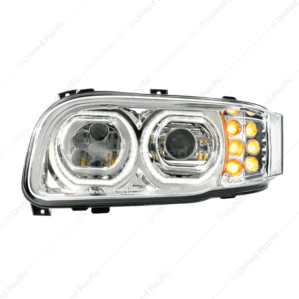 Peterbilt 389 LED Headlight With 10 LED Turn 100 LED Halo For 2008-2024 - Driver
