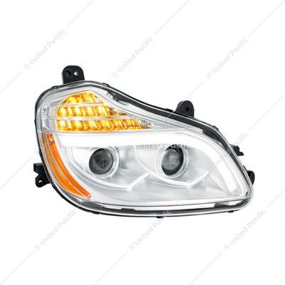 Chrome 8 LED Projection Headlight For 2013-2021 Kenworth T680-Passenger