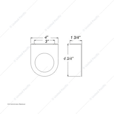 2-1/2" Black Light Bracket with Flange - 1 Hole