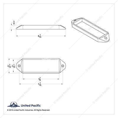 Chrome Plastic Bezel for 5-7/8 x 2 Rectangular Light