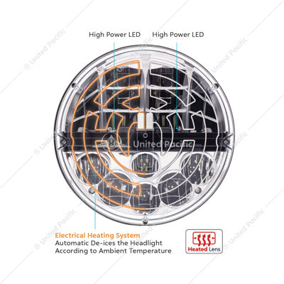Heated 7" Headlight Dot Approve