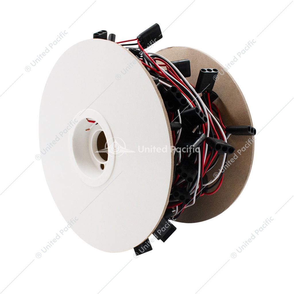 3-Prong Female Bullet Plugs Wire Harness  6" Spacing 150 Count Roll