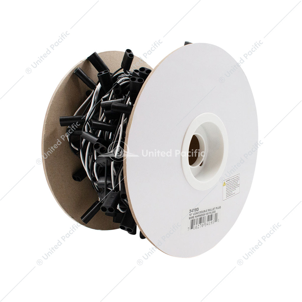 2-Prong Female Bullet Plugs with 10" Spacing  150 Count Roll