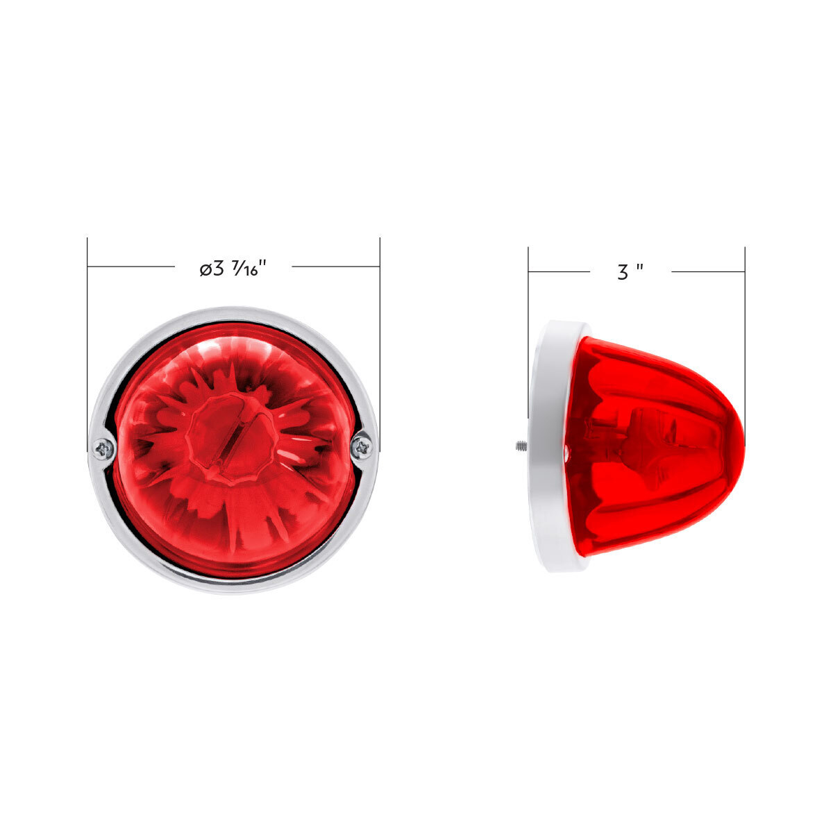 UltraBurst Glass Watermelon Light Flush Mount Kit-Red LED/Red Lens
