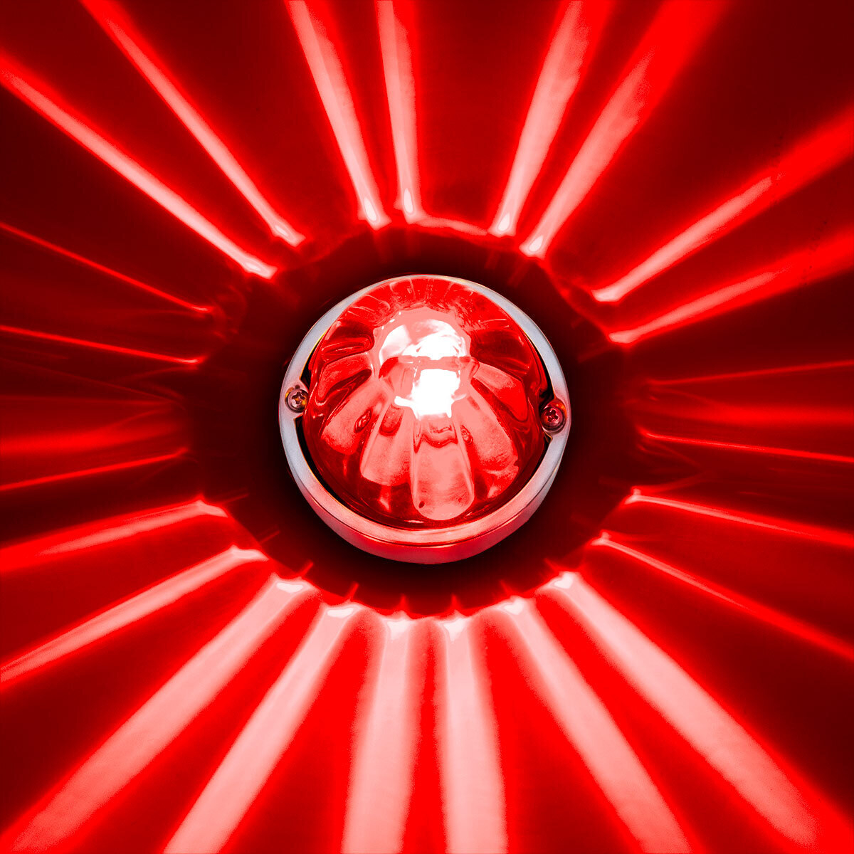 UltraBurst Glass Watermelon Light Flush Mount Kit-Red LED/Red Lens