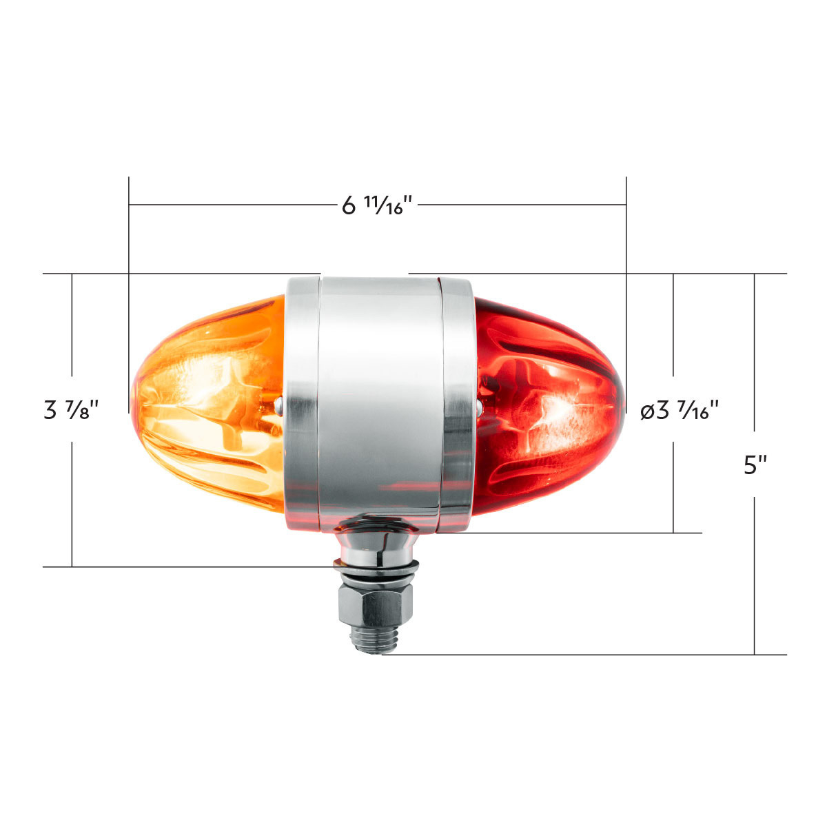 UltraBurst Chrome Double Face Glass Watermelon Light-Amber & Red LED/Amber & Red Lens