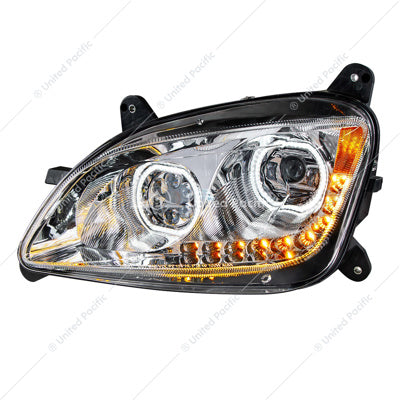 Chrome 10 LED Headlight For Peterbilt 587 (2010-2016) & 579 (2012-2021)- Driver Side