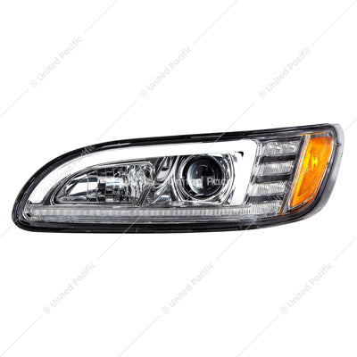 Image of the United Pacific Peterbilt 05-15 Chrome Projector LED Sequential Turn Signal DRL Driver Part # 35765