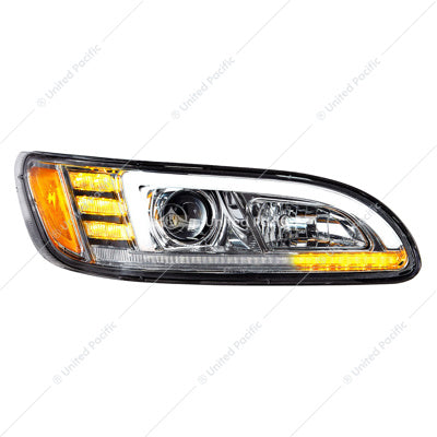United Pacific Peterbilt 05-15 Chrome Projector LED Sequential Turn Signal DRL Passenger Part # 35766