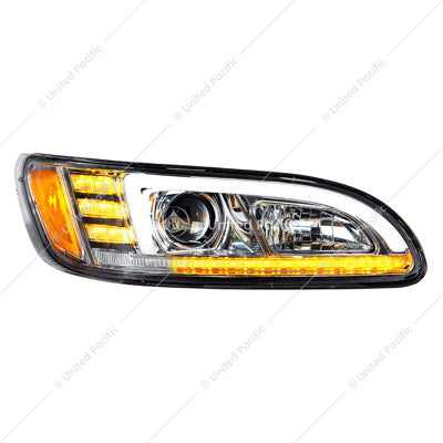 United Pacific Peterbilt 05-15 Chrome Projector LED Sequential Turn Signal DRL Passenger Part # 35766