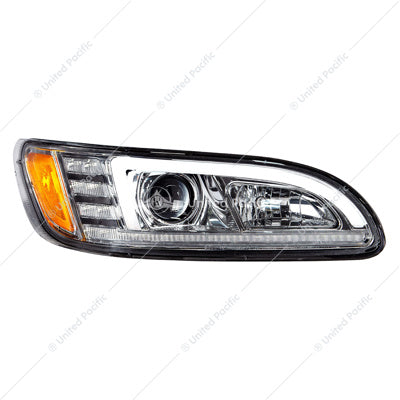 United Pacific Peterbilt 05-15 Chrome Projector LED Sequential Turn Signal DRL Passenger Part # 35766