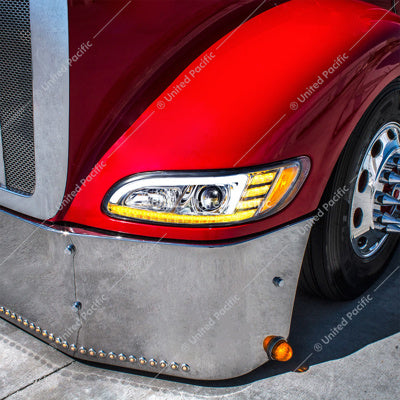 United Pacific Peterbilt 05-15 Chrome Projector LED Sequential Turn Signal DRL Passenger Part # 35766