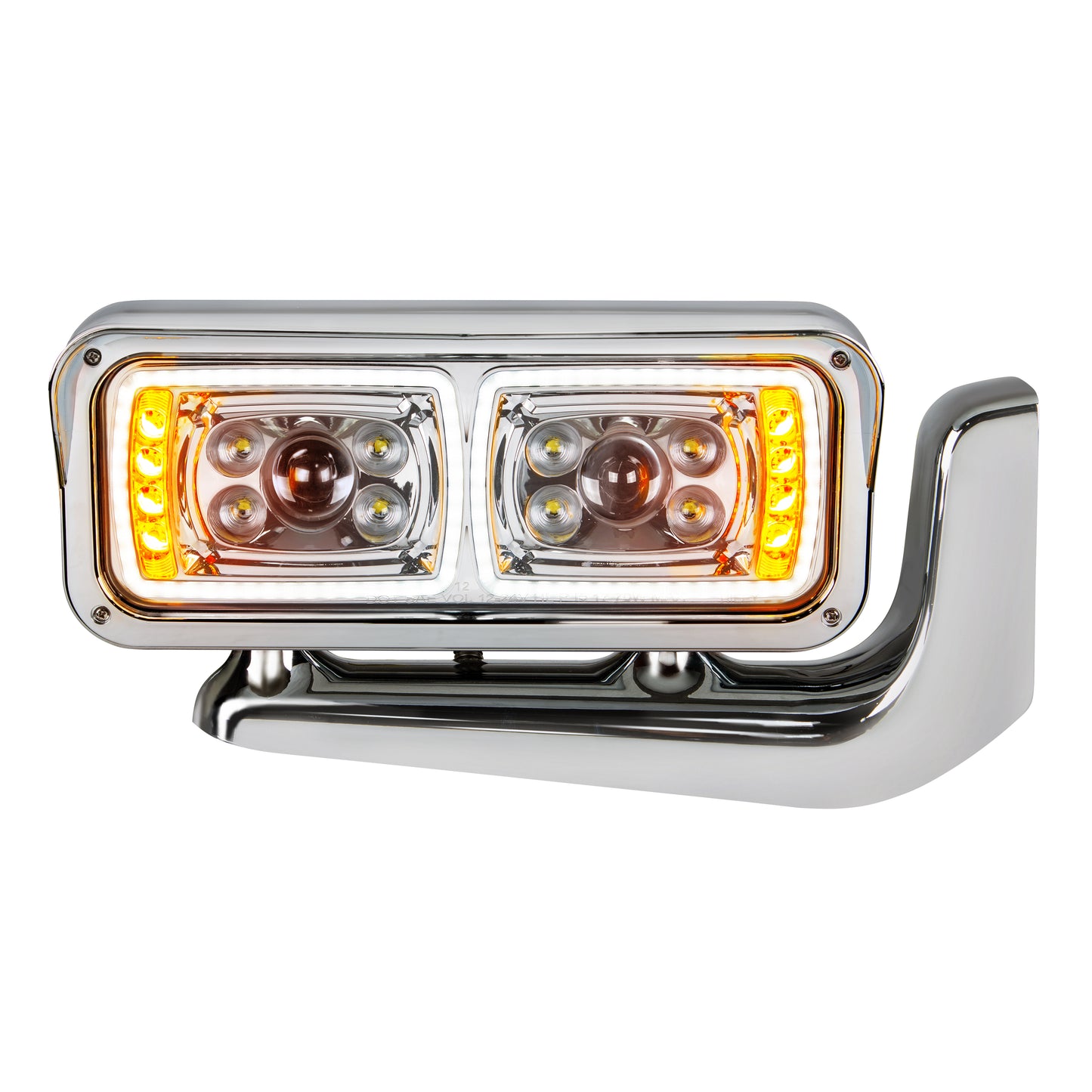 Peterbilt 379 10 High Power LED Chrome Projection Headlight with Mounting Arm-Passenger Side
